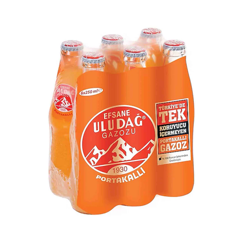 Uludag Gazoz Orange Glass Bottle - 250ml