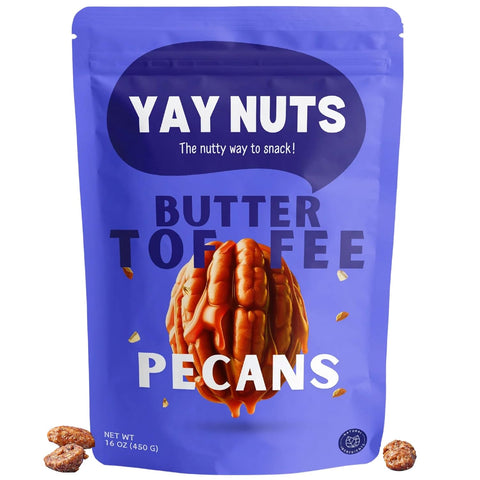 Yay Nuts Butter Toffee Pecans (1 LB)