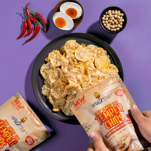 Aducktive: Spicy Salted Egg Tempeh Chips