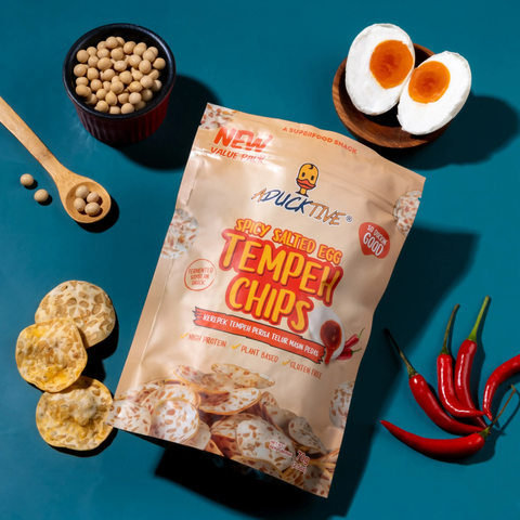 Aducktive: Spicy Salted Egg Tempeh Chips