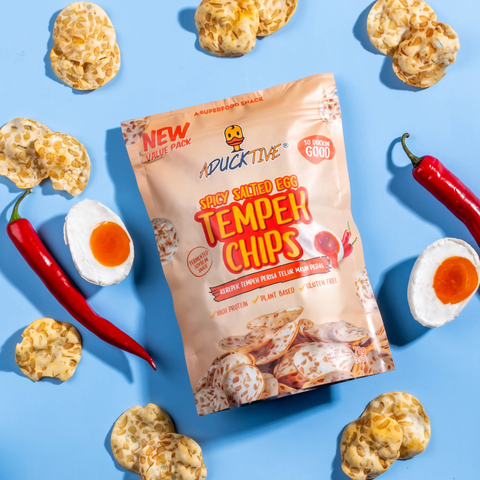 Aducktive: Spicy Salted Egg Tempeh Chips